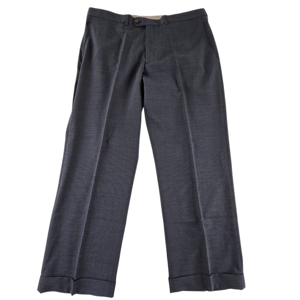 Lands' End Mens Year Rounder Stretch Wool Dress Pants Size 38 Navy Blue NEW